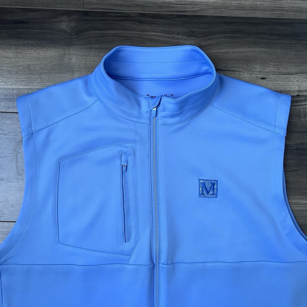 IBKUL Golf Vest Men's Size XL MegaHeat Wind Resistant Full Zip Pocket Blue